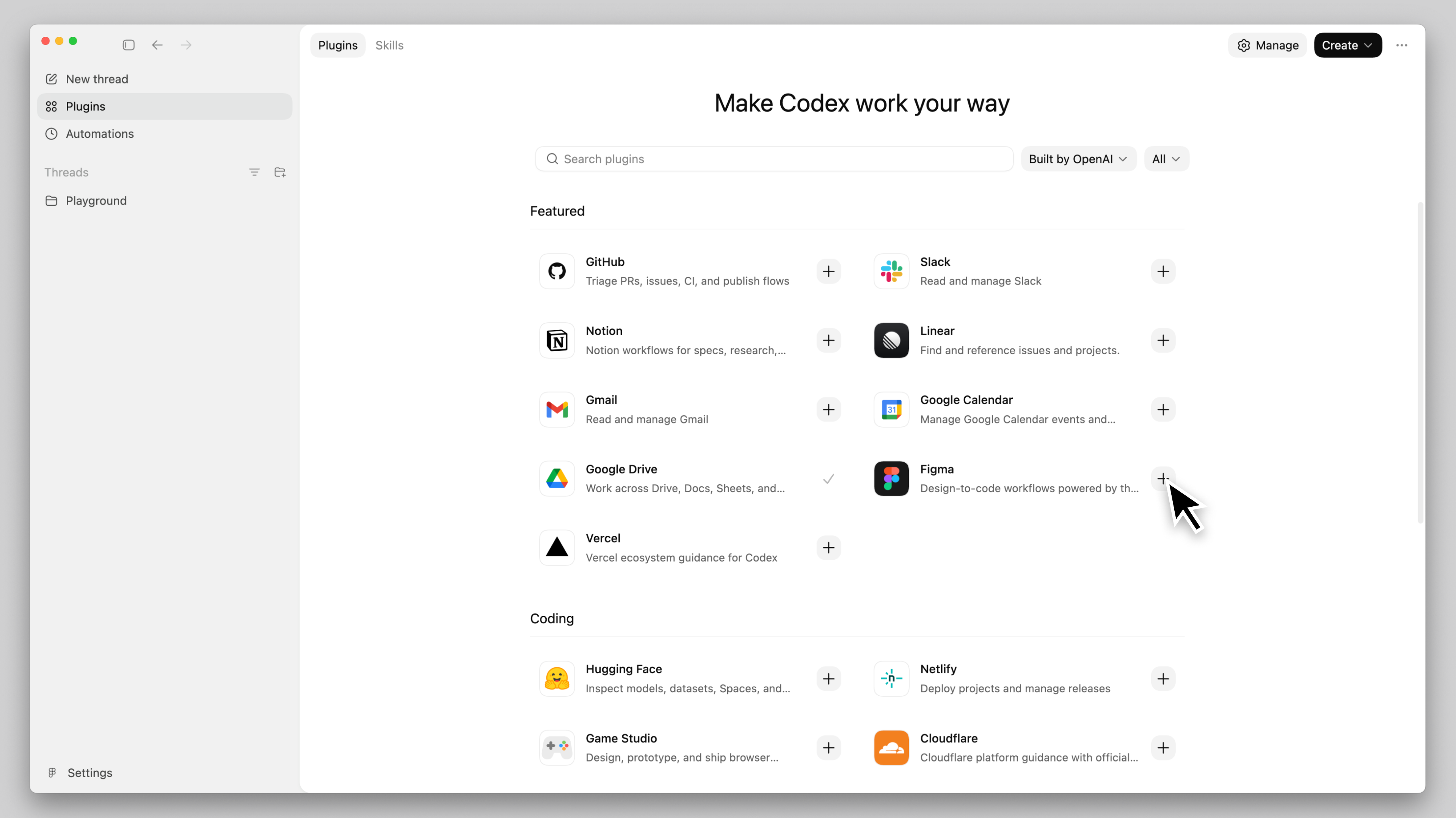 Install the Figma plugin for Codex